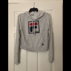 FILA Hooded Crop Grey Sweater